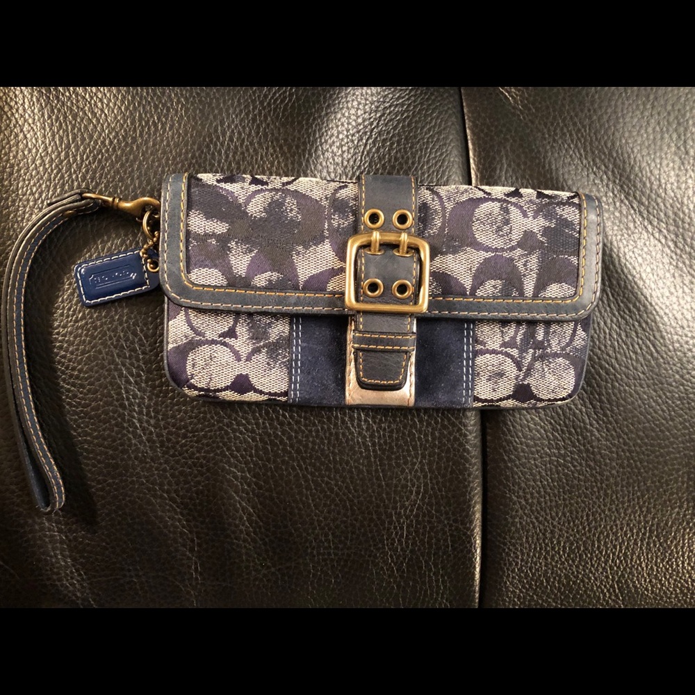 Coach denim wristlet